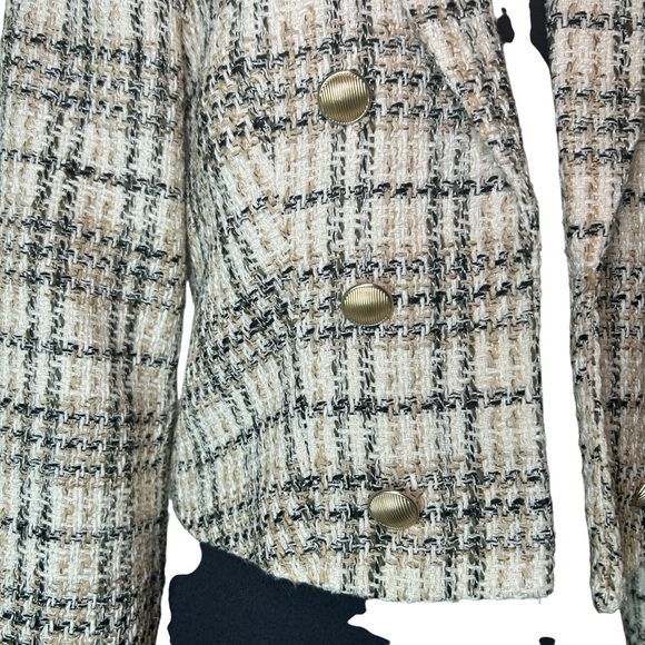 Elie Tahari Tweed Wool Formal Business Jacket Size 10 Gold, Black, White & Gray - Picture 11 of 17